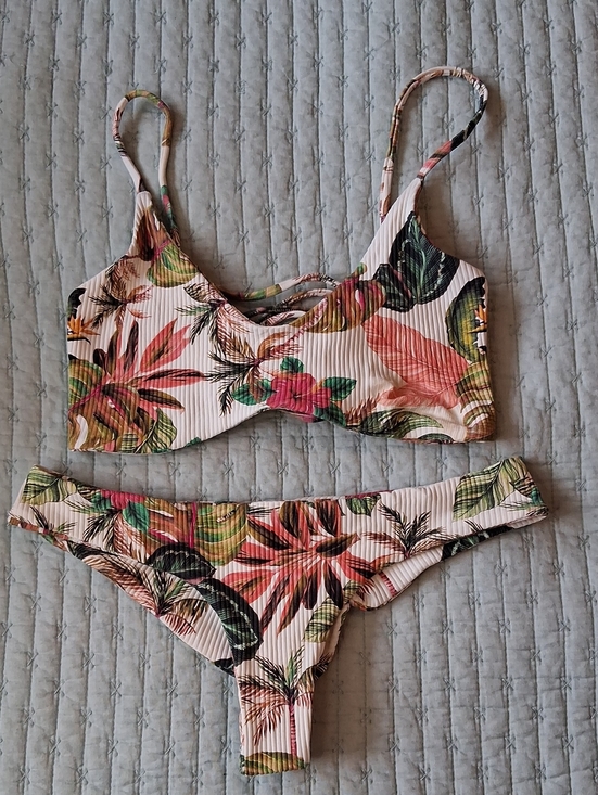 Boys + Arrows Other - Boys + Arrows Tropical Floral Bikini in Cream, Coral and Green